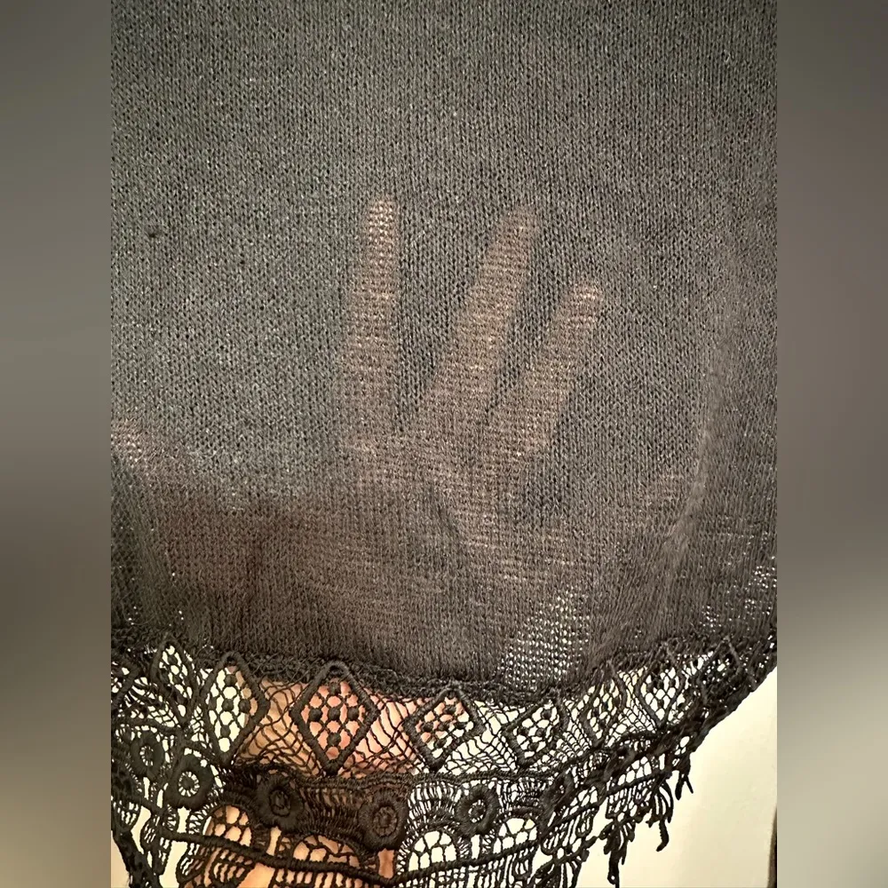 H&m Divided Women’s Top Black Long Sleeve Cropped Sheer Size XS - Image 4