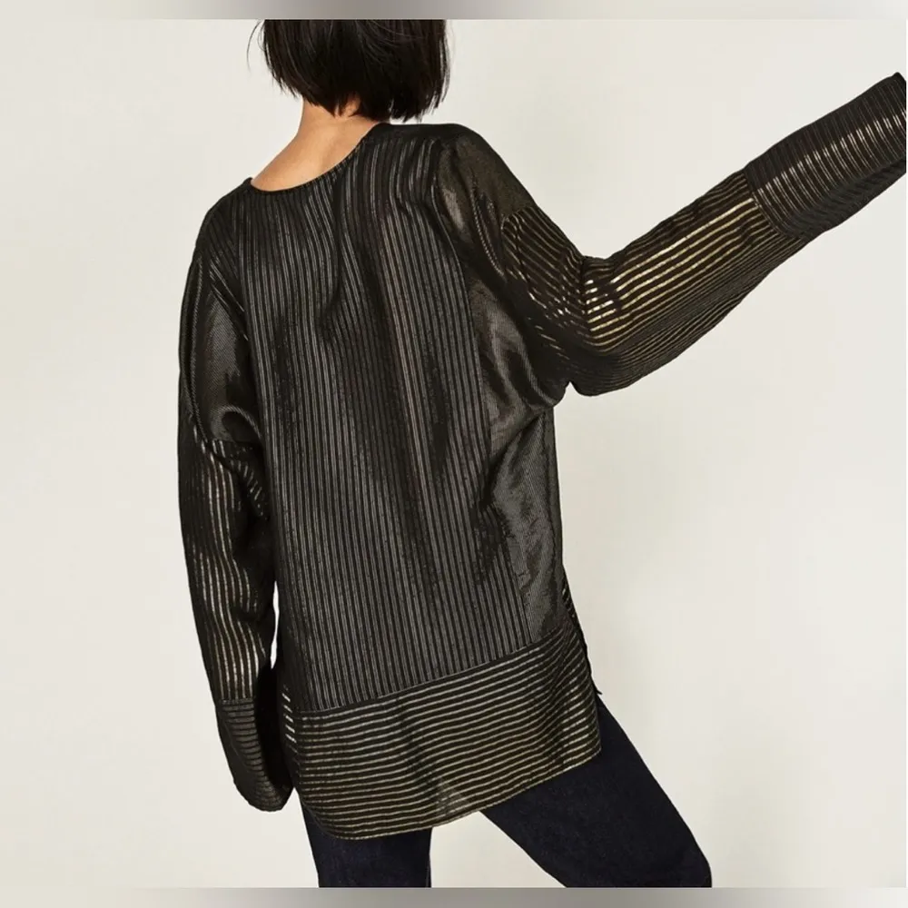 Zara Shiny Patchwork Tunic Size Large - Image 2