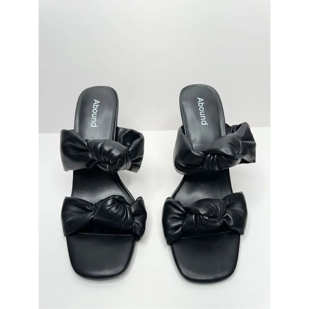 ABOUND Rainey Knotted Heeled Sandal in‎ Black Size 5.5 Square Open Toe Heels - Image 3