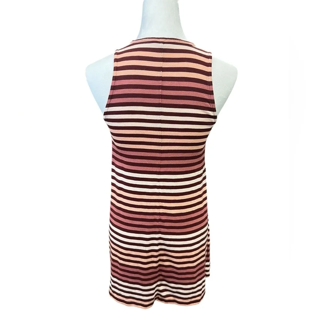 Madewell Striped Sleeveless Knee Length Casual Dress in Pink Tones (M) - Image 3