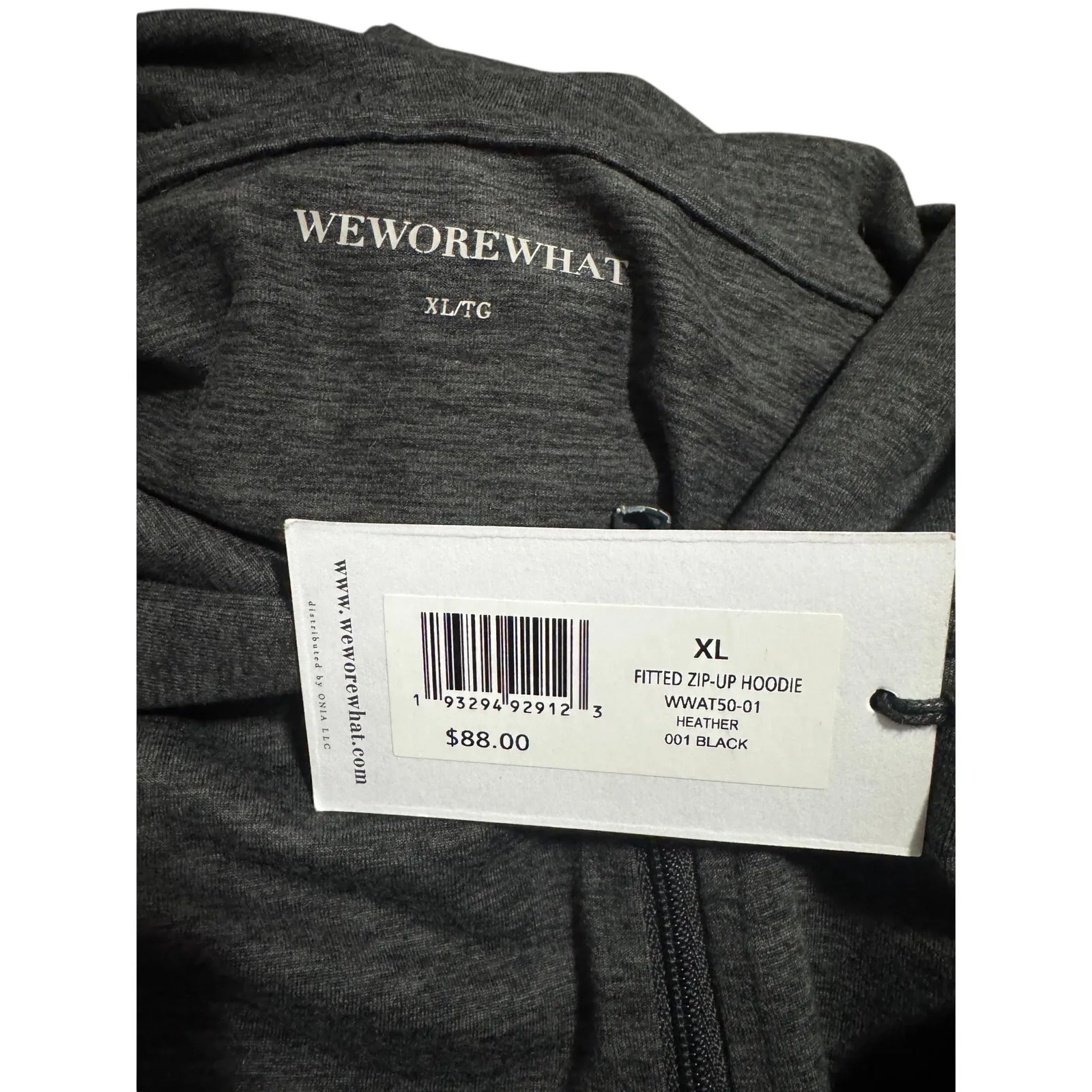 WeWoreWhat Fitted Zip-Up Hoodie Black XL New With Tags - Image 6