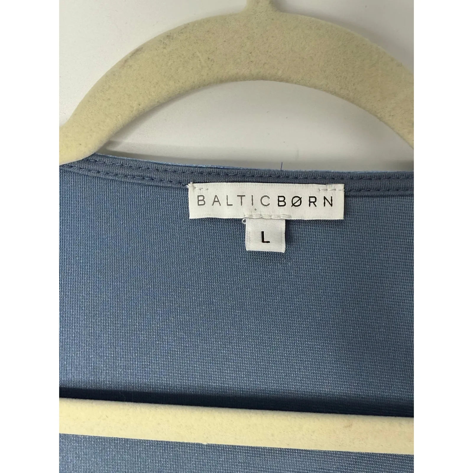 Baltic Born Velvet Wrap Dress Blue Size L Flutter Sleeve Midi Wedding Guest - Image 5