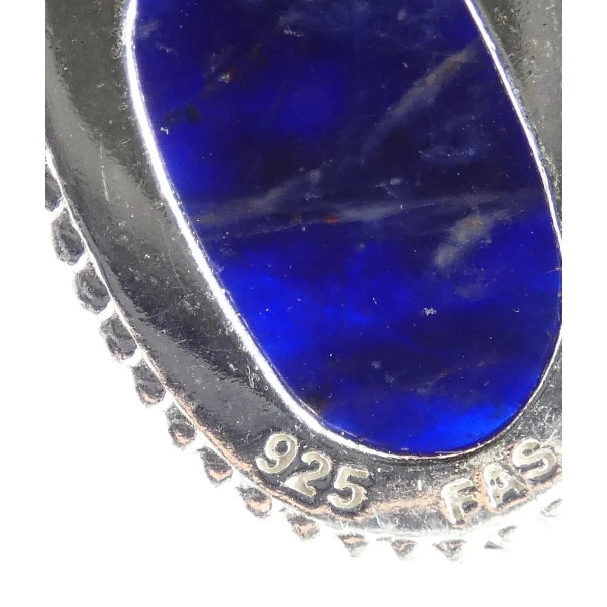 925 Sterling Silver Sodalite Earrings FAS Thailand Drop Dangle Blue Oval Gem - Image 6