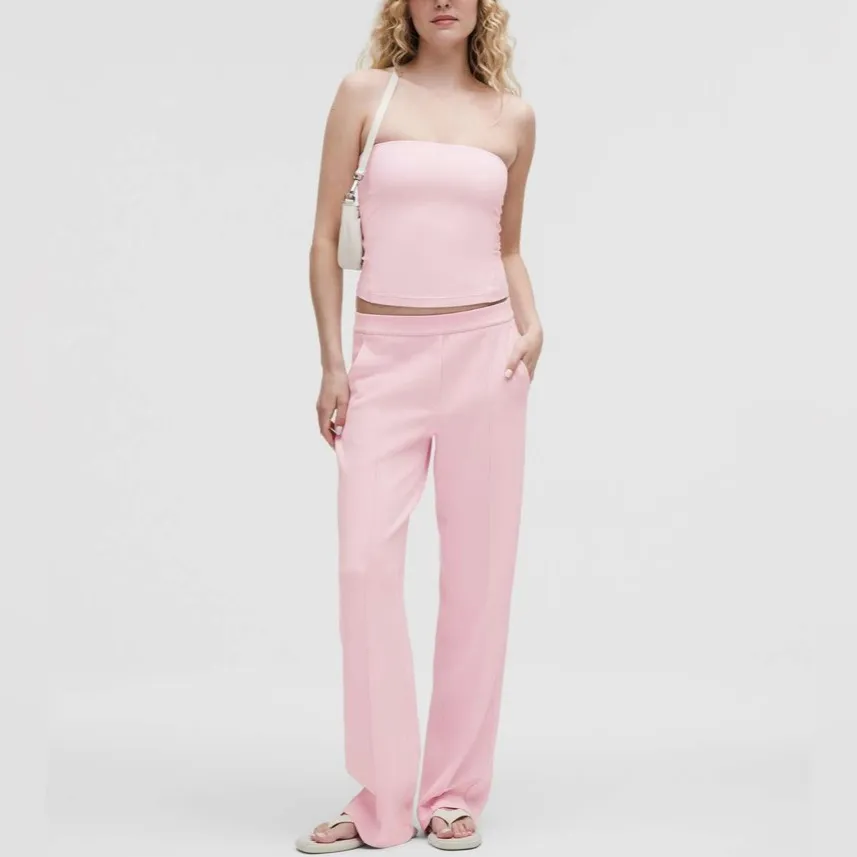 Lululemon Softstreme Pintuck Mid-Rise Pant Pink Organza M Regular Sold Out NWT - Image 2