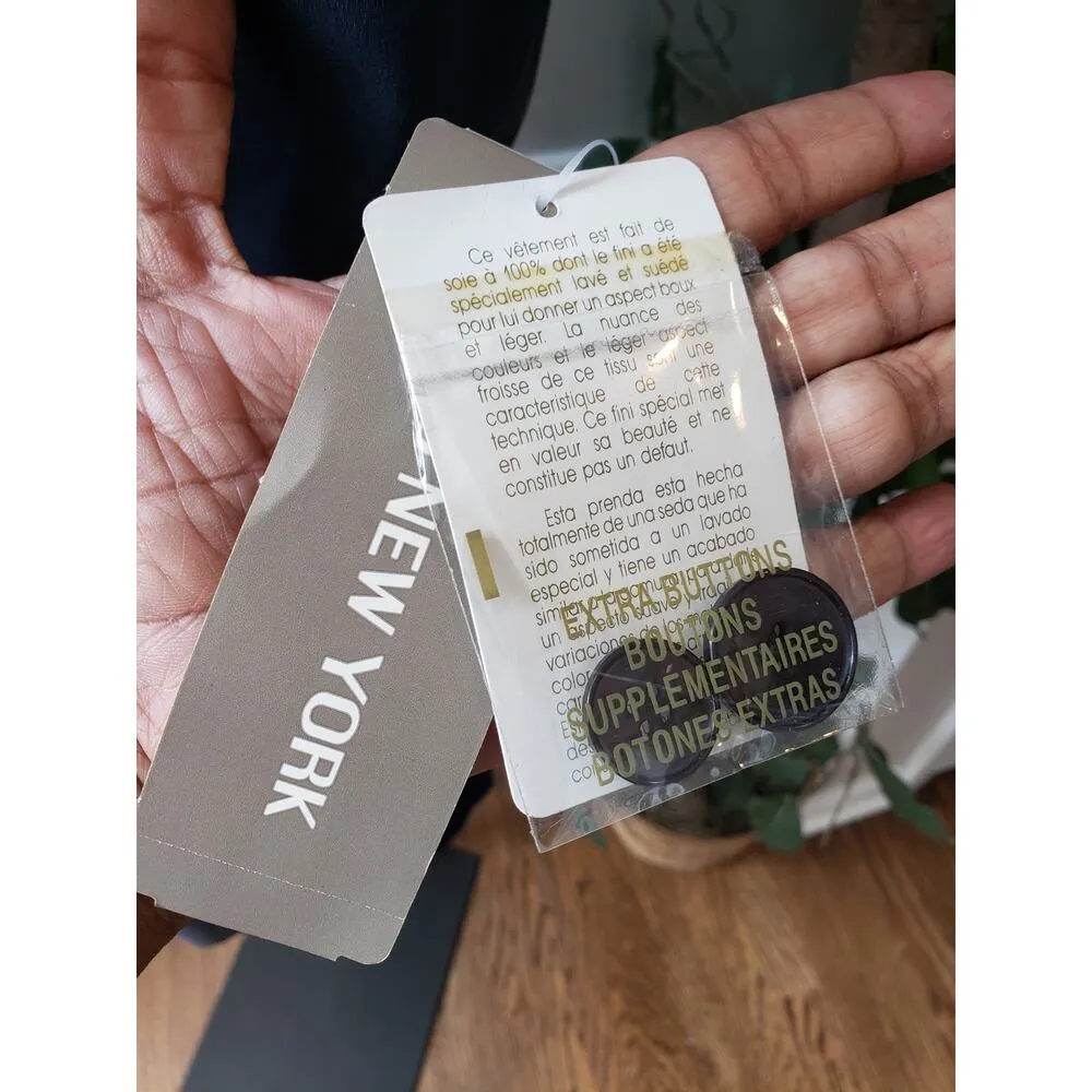 Jones New York 2 Piece Skirt Suit Womens 10/12 Blue Single Breasted 1 Button - Image 4