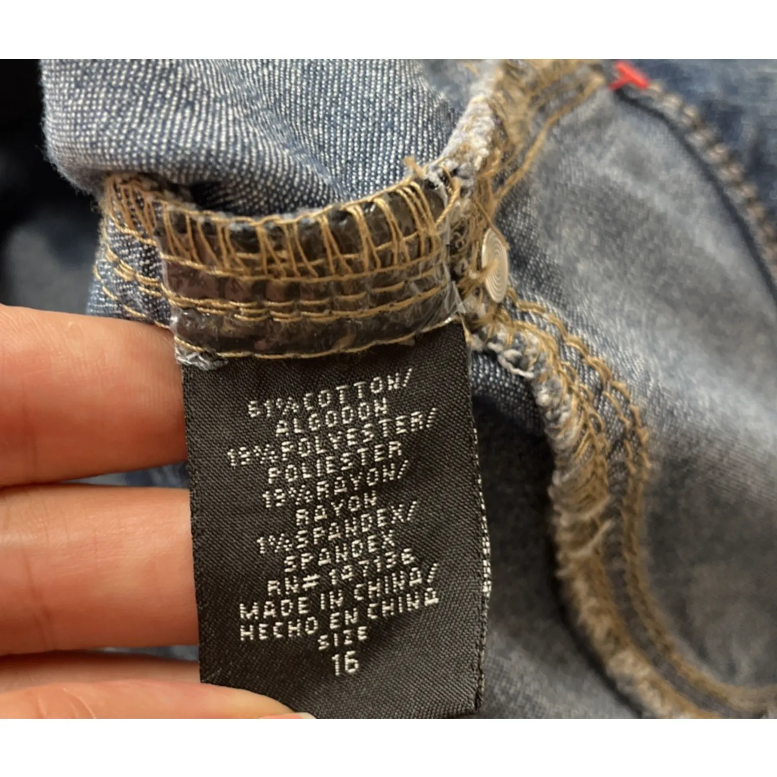 Y2K AG Denim Straight Jeans Womens Size 16 High Rise Blue Dark Wash Minimal - Image 8