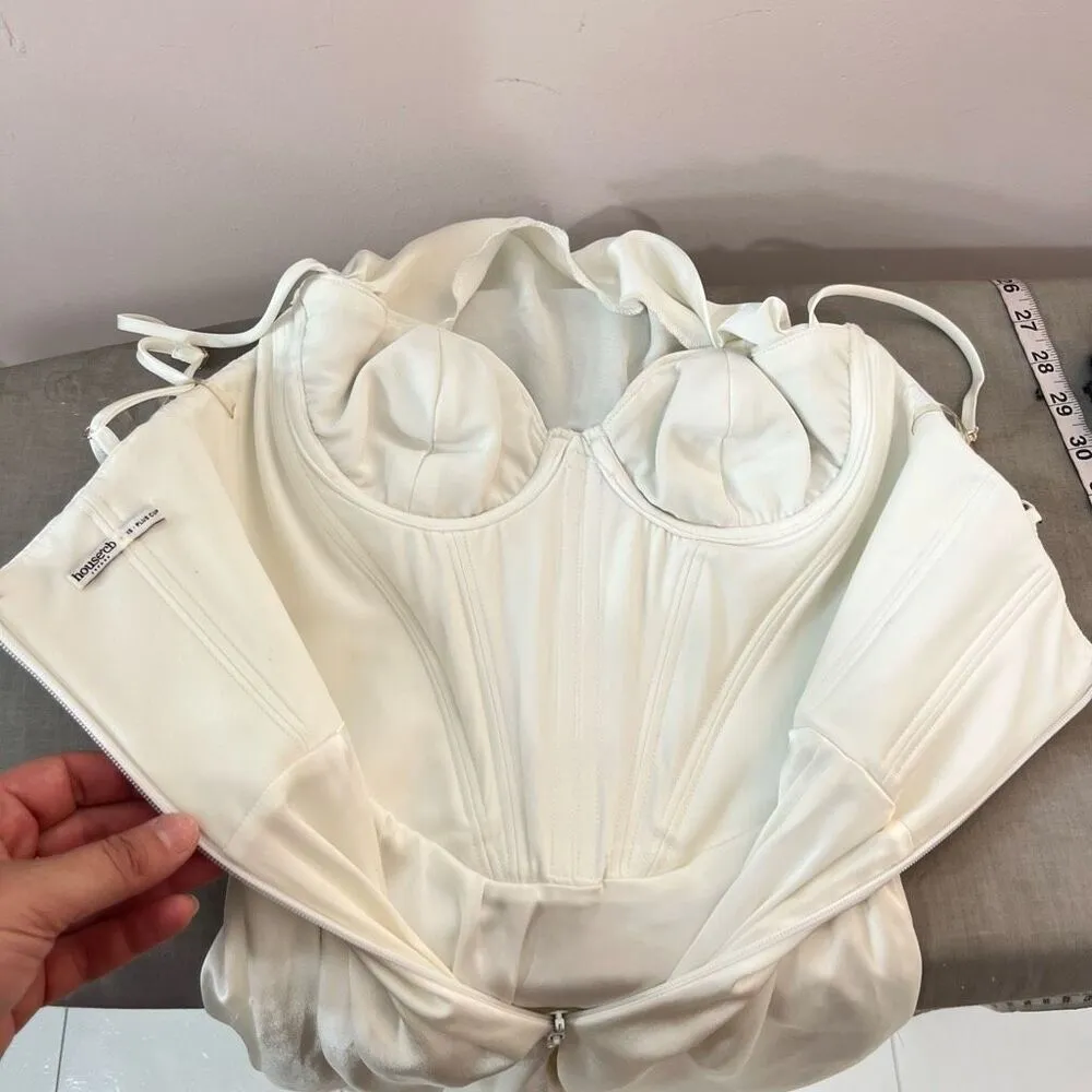 House of CB London MYRNA IVORY CORSET SLIP DRESS size XS - Image 10