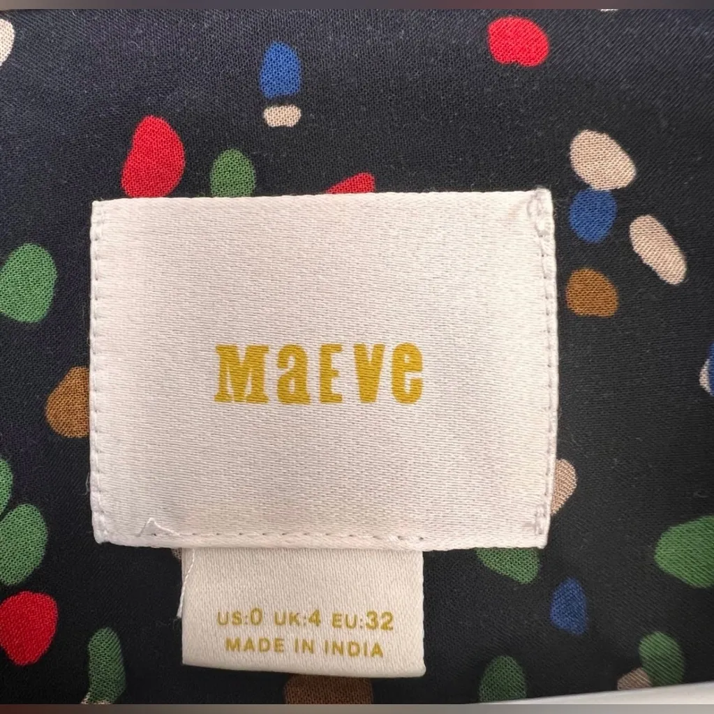 Anthropologie Maeve Polka Dot Blouse Button Down Long Sleeve  Wynwood Size 0 - Image 2