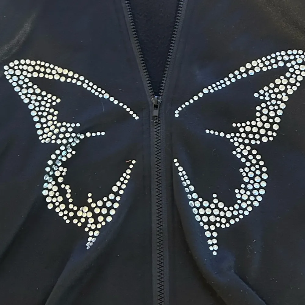Y2K rhinestone butterfly zip-up hoodie - Image 4