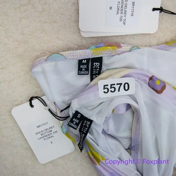 New! Set! Beth Richards Delrey Bikini Top & bottom 70’s floral bikini Purple Size undefined - Image 14