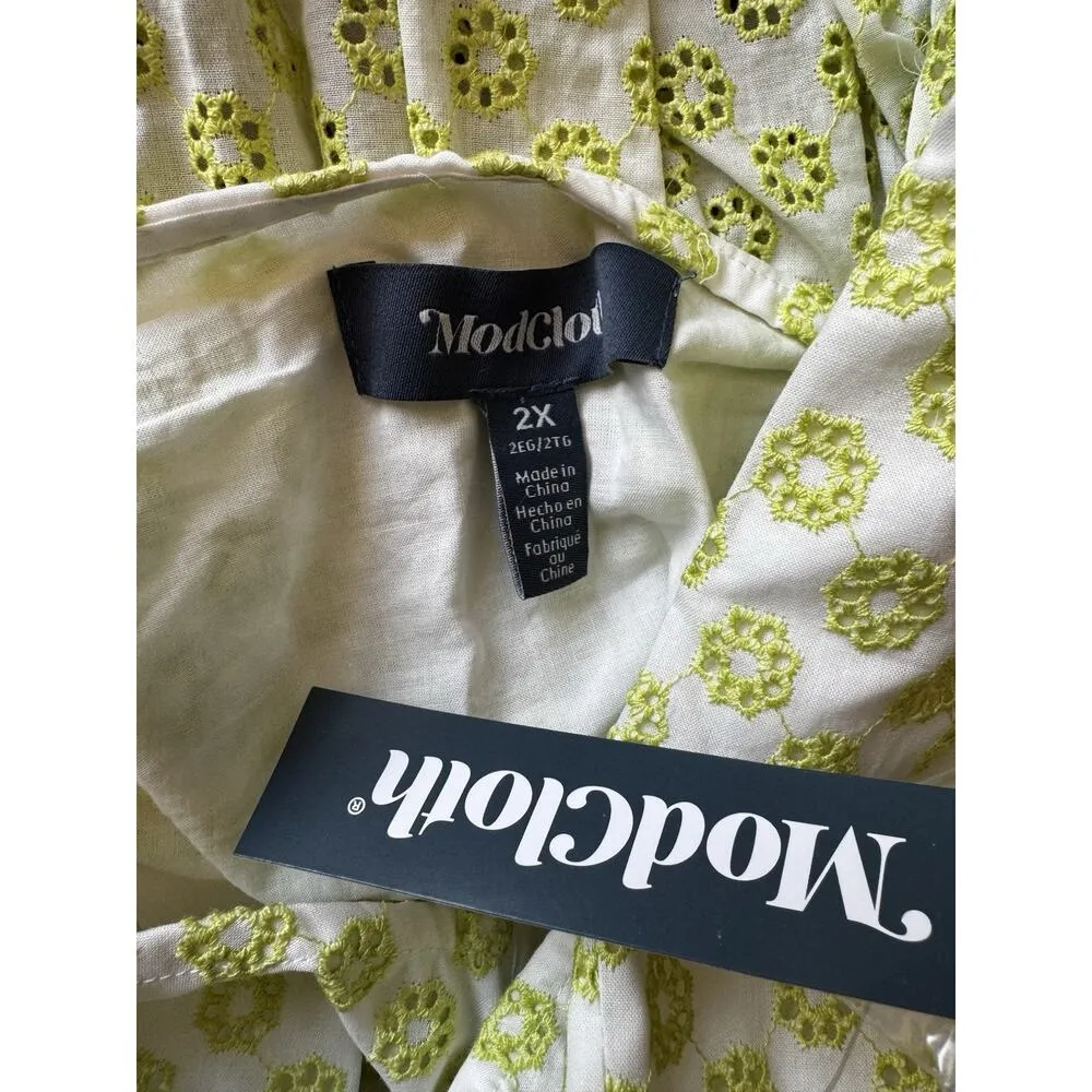 NWT ModCloth Darling For The Prairie Green Peplum Tank Top Size 2X Cottage Boho - Image 5