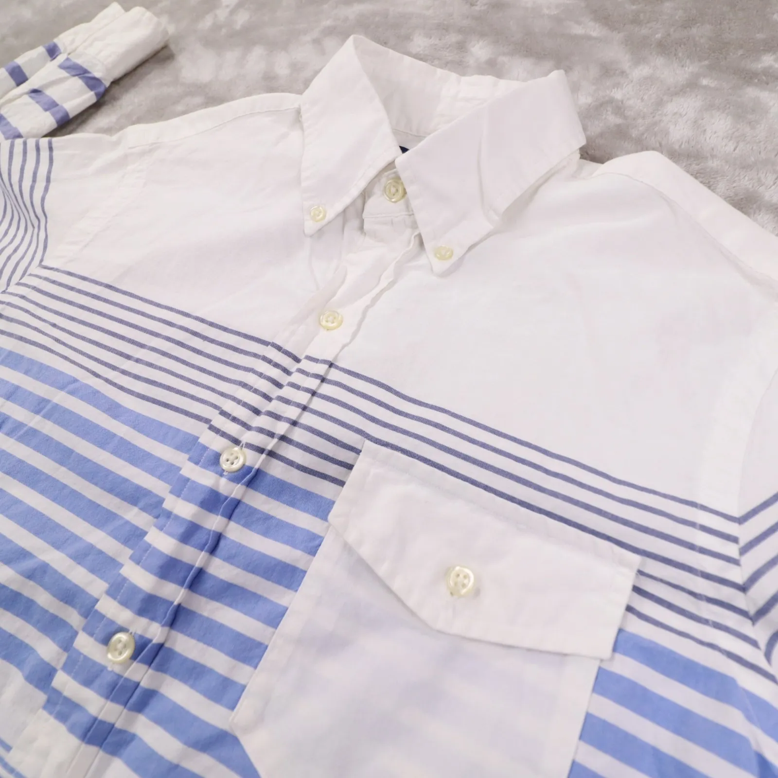 Ralph Lauren Blue Striped Long Sleeve Tunic Button Up Shirt Women's Small Preppy - Image 3