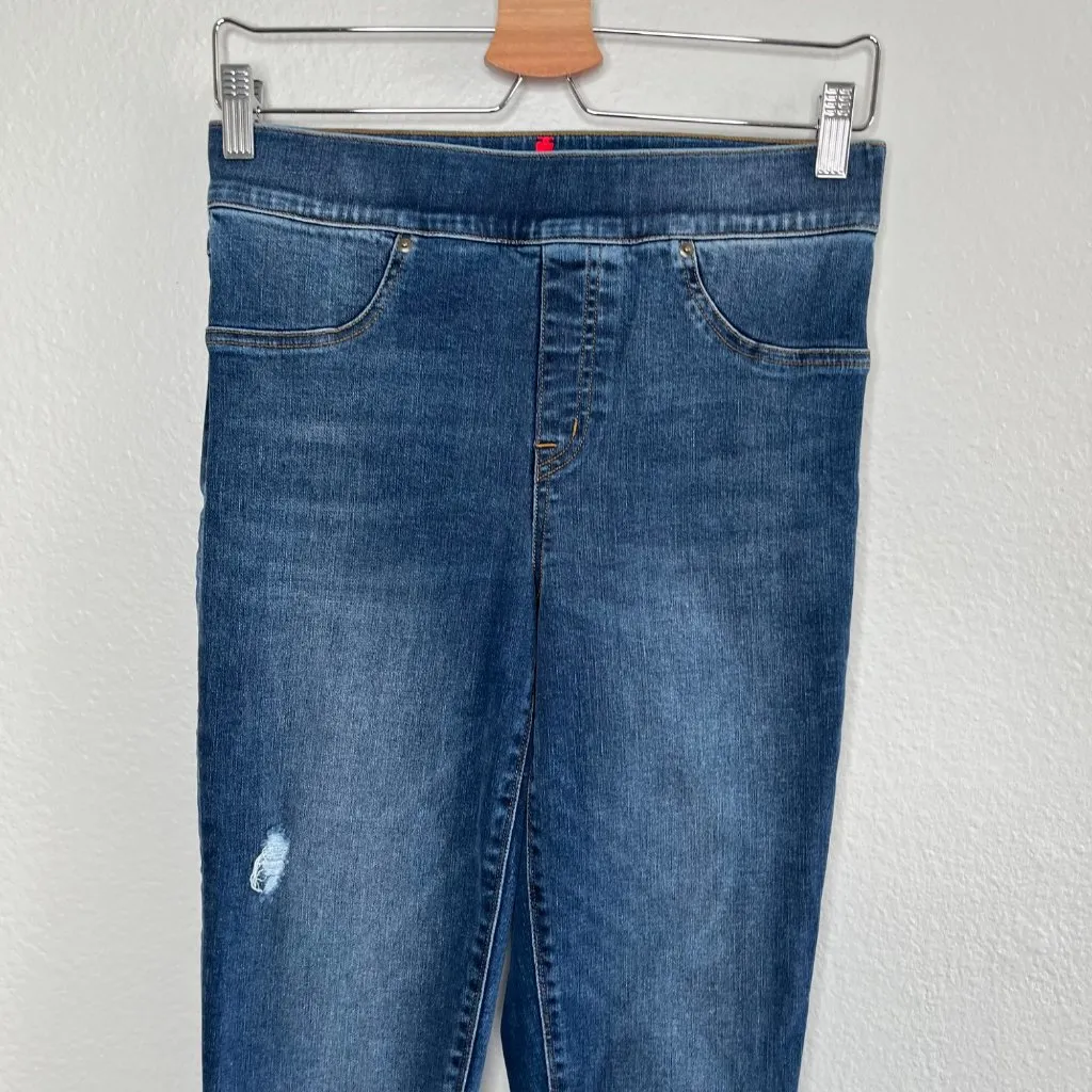 Spanx Womens Distressed Ankle Skinny Denim Pull On Jeans Size Medium - Image 3