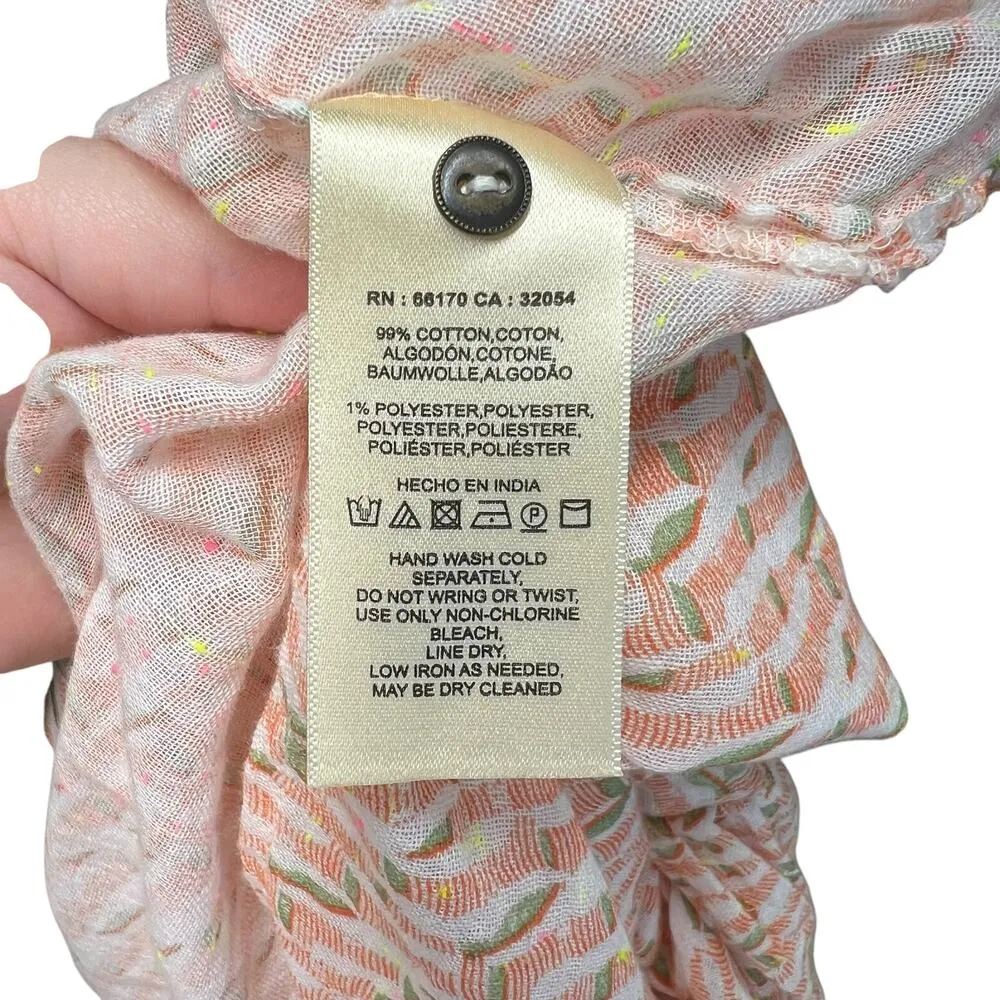 Anthropologie Maeve Lena Tunic Top‎ Yarn Dyed Lightweight Coral Orange Medium - Image 15