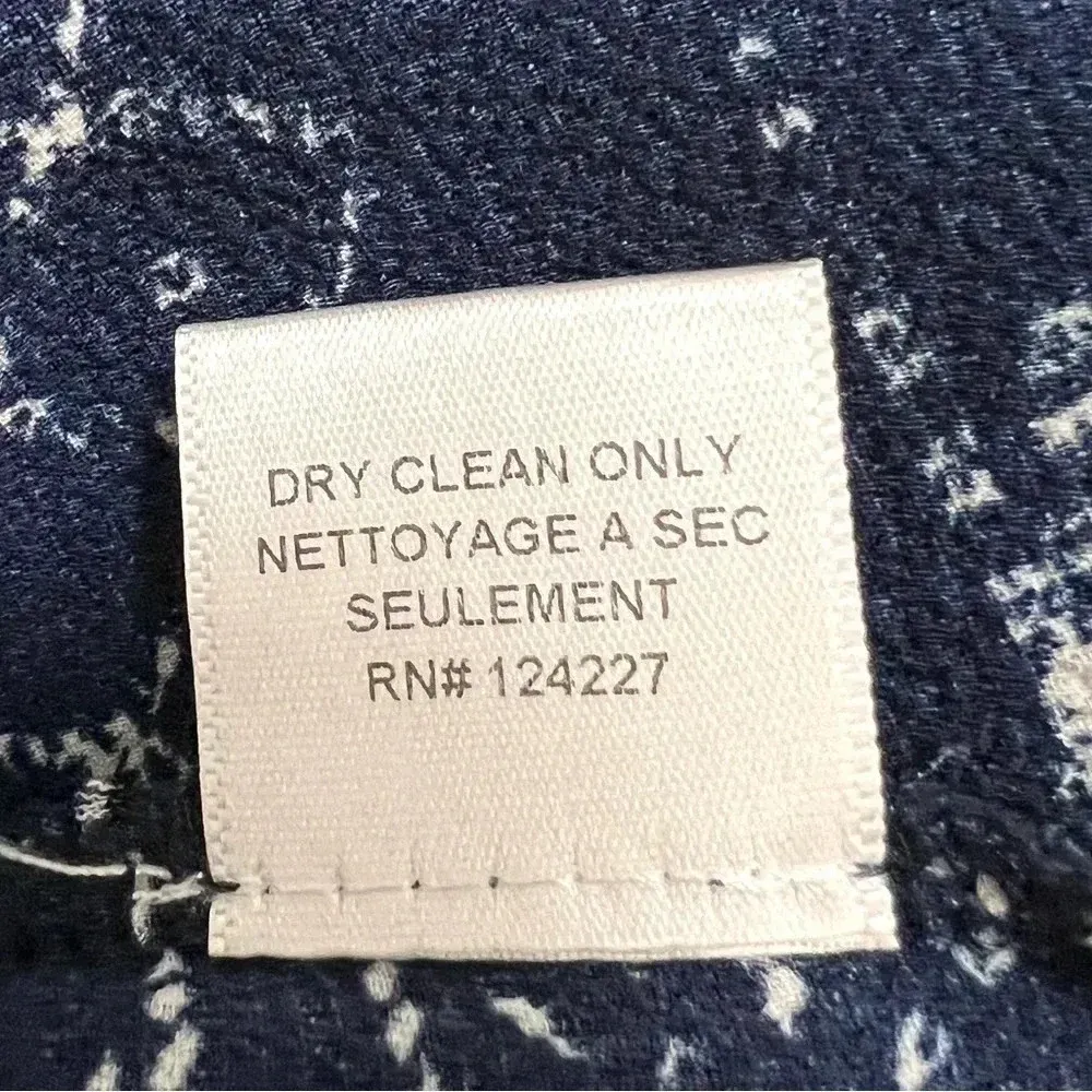 MISA Los Angeles Kaia off shoulder Crop Top Blouse shirt Ruffled tiered Navy S - Image 9