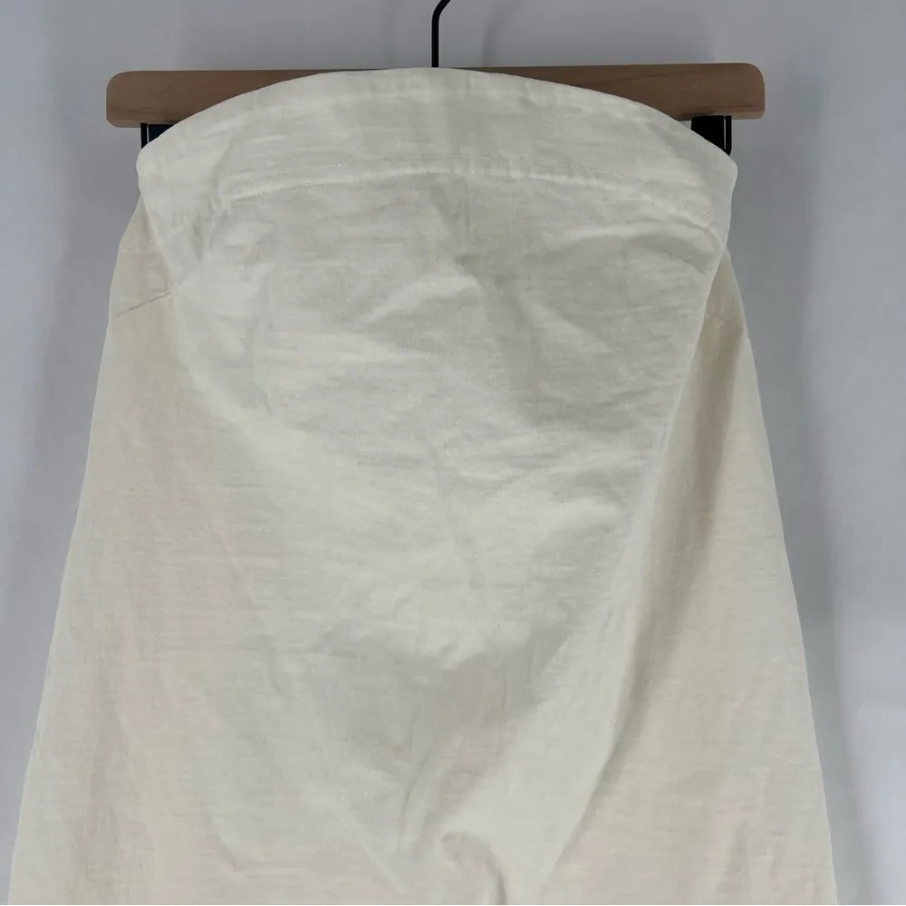 Free People Beach Elizabeth Midi Dress Cotton Strapless Breathable Slit - Image 4