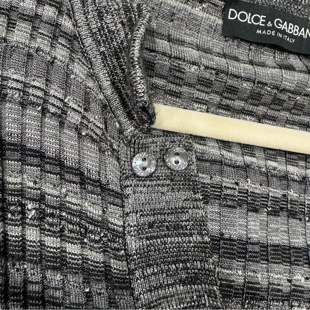 Dolce‎ & Gabbana Gray Striped Knit Top - Image 4