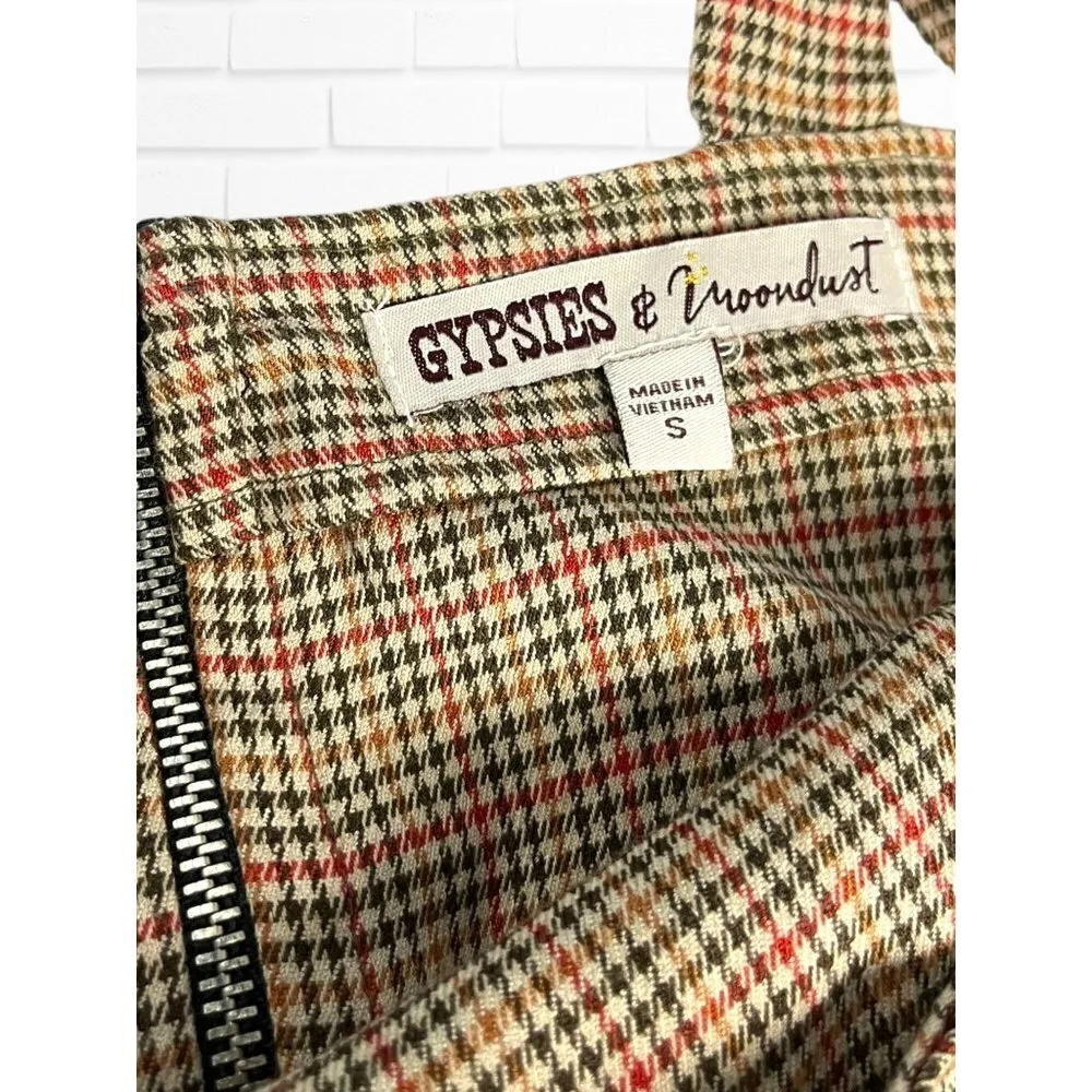 Gypsies‎ & Moondust Women's S Overall Jumpsuit Checkered Plaid Square Neck - Image 4