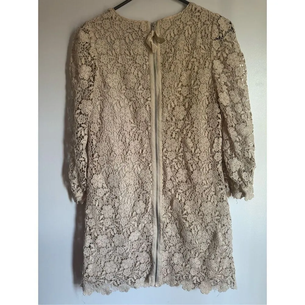 Juicy Couture white floral crochet embroidered dress women’s sz 4 beachy coastal - Image 6