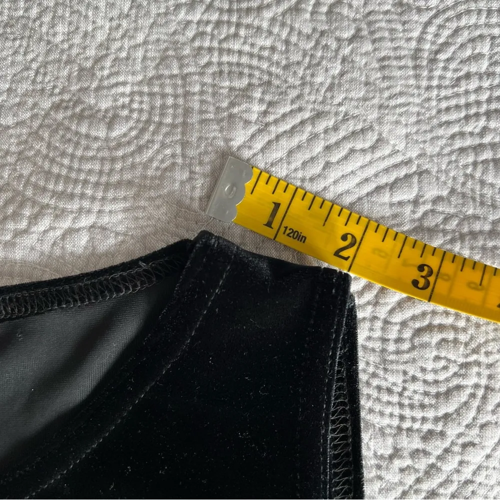 Vintage Maurices Black Velvet Metallic Gray Prom Dress 3 4 Goth 90s Empire Waist - Image 8