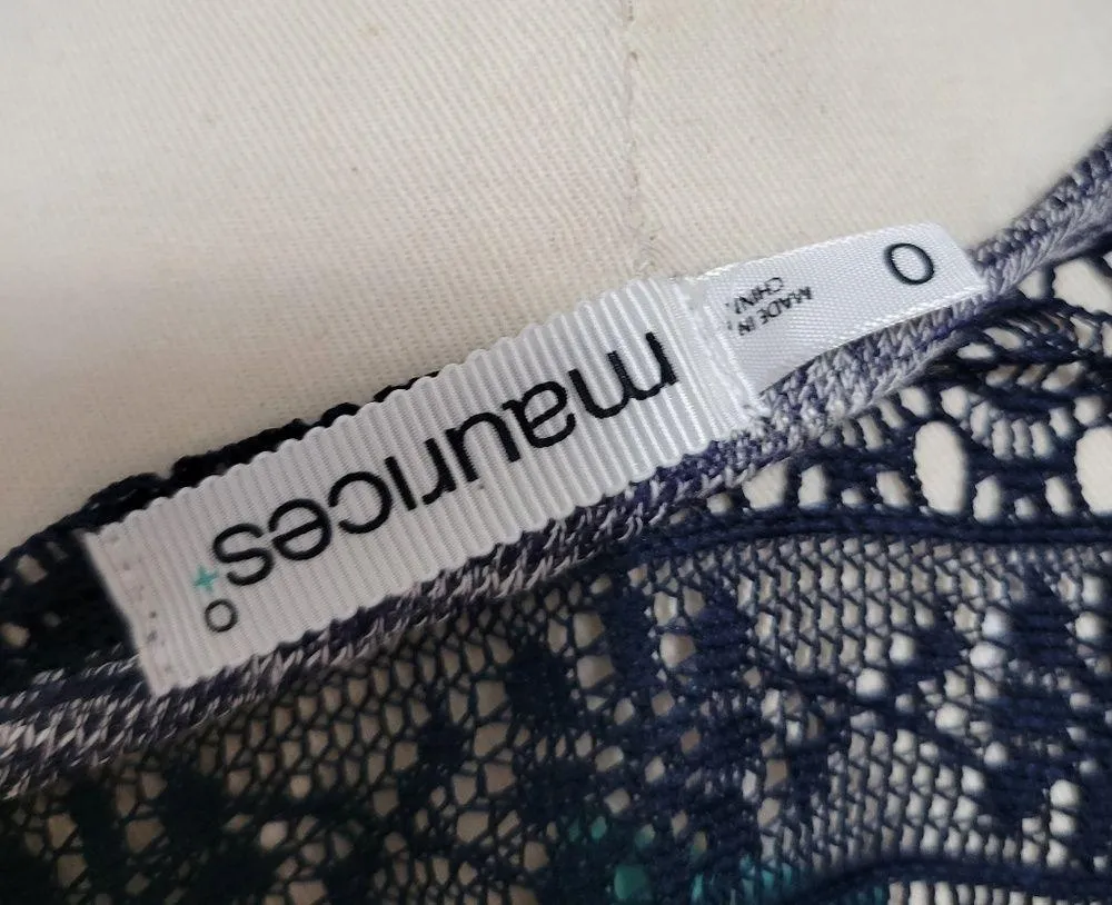 Maurices blue marled lace contrast surplice top size 0x - Image 6