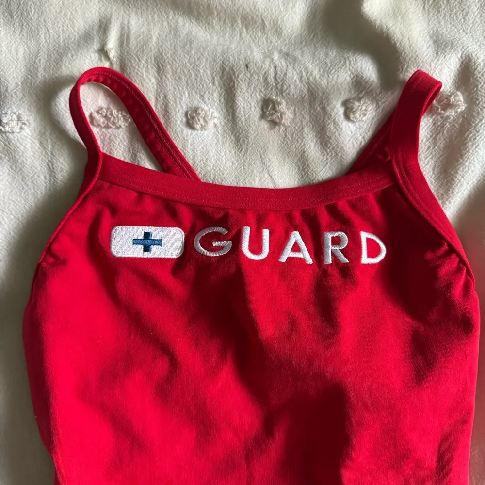 Speedo Red Swim Guard Swimsuit - Image 2