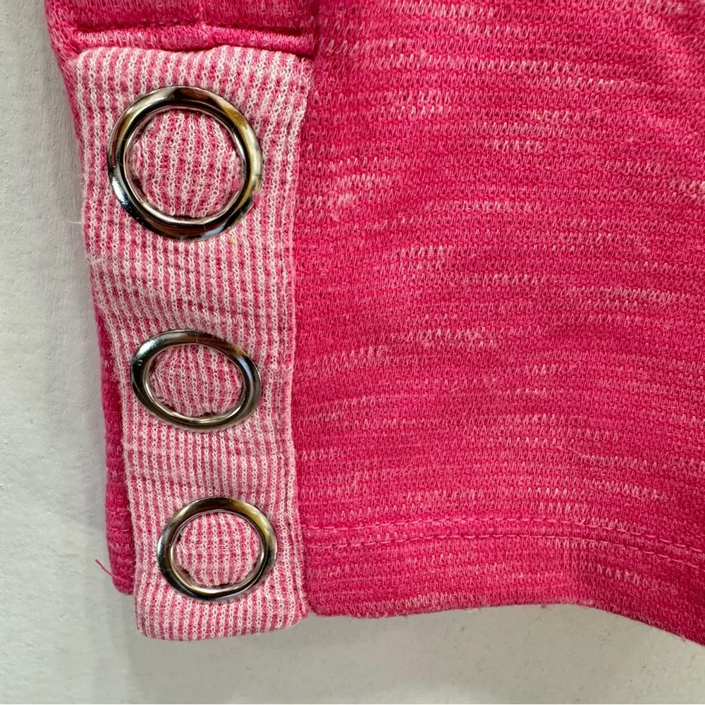 Chico’s 2 Tone Pink Capri Length Lounge Pants with Snap Hem Detail Size Medium/1 - Image 6