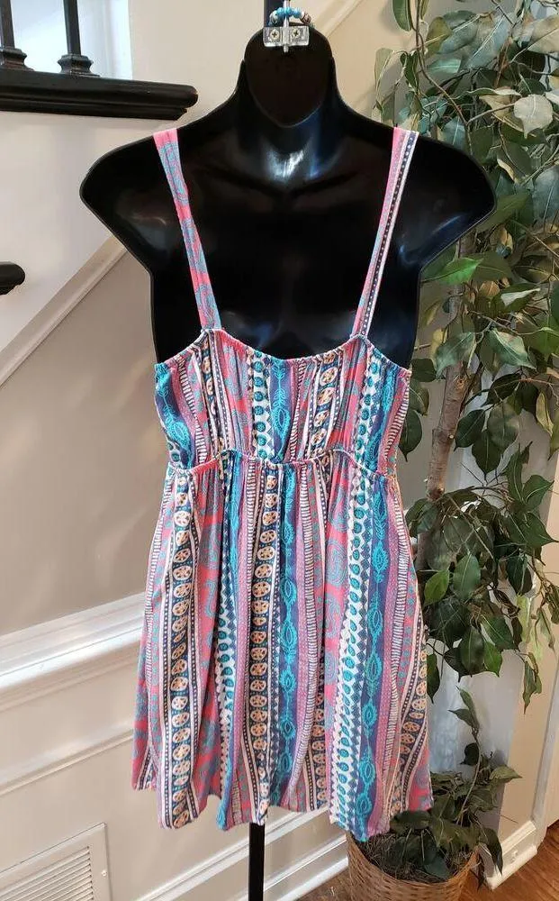 No Boundaries Dress Women's 7 9 Multicolor Boho Sleeveless Bodycon Mini - Image 7