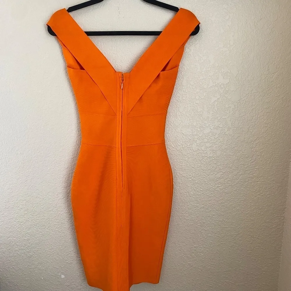 HOUSE‎ OF CB 'Ginevra' Orange Cross Front Bandage Dress /Size XS NWOT - Image 8