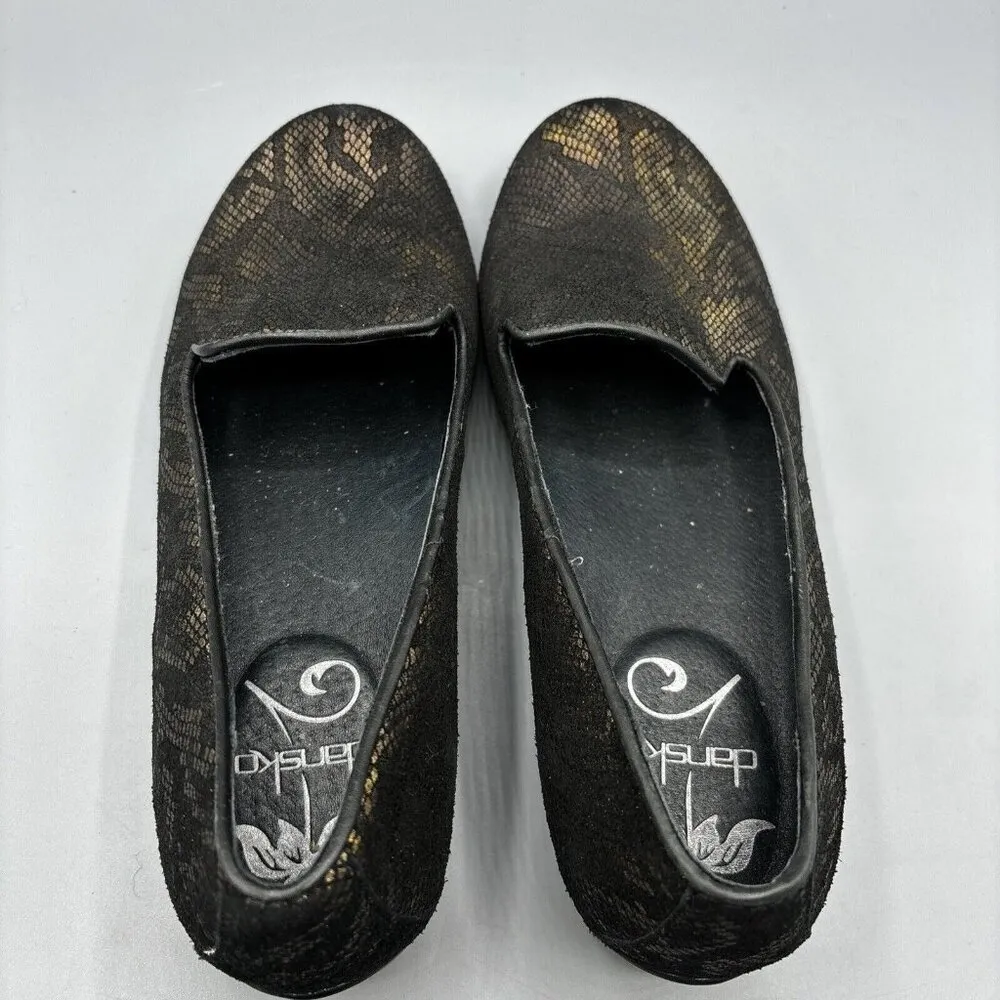 Dansko Olivia Womens Shoes Bronze Black Snake Print‎ Sz 37 Leather Comfort - Image 4