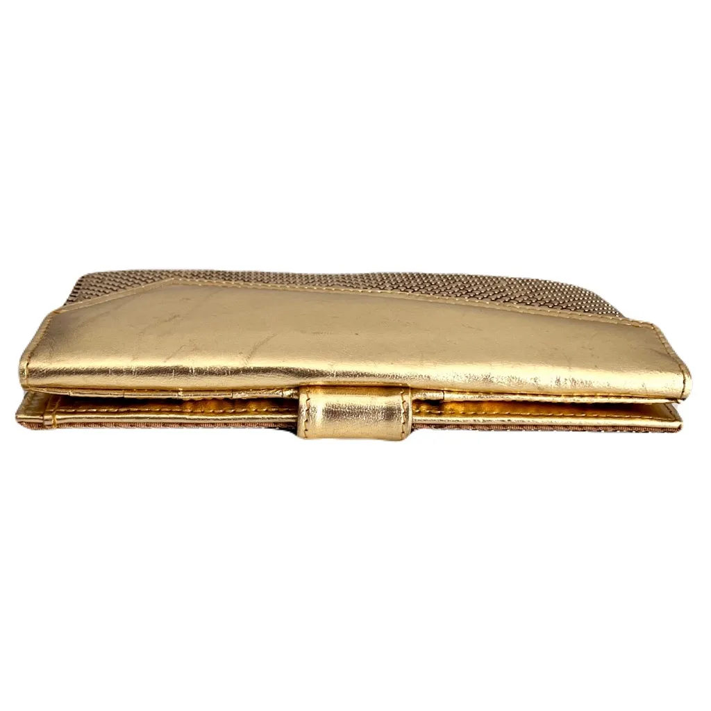Vintage Whiting & David Gold Mesh and Leather Long Continental Wallet - Image 4