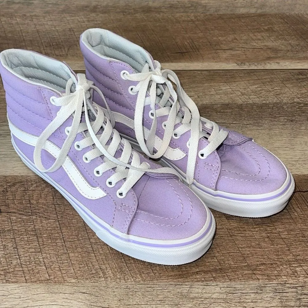 Vans Off The Wall Unisex SK8 Hi Top Skateboard Shoes Purple Sz Mens 4 Womens 5.5 - Image 3