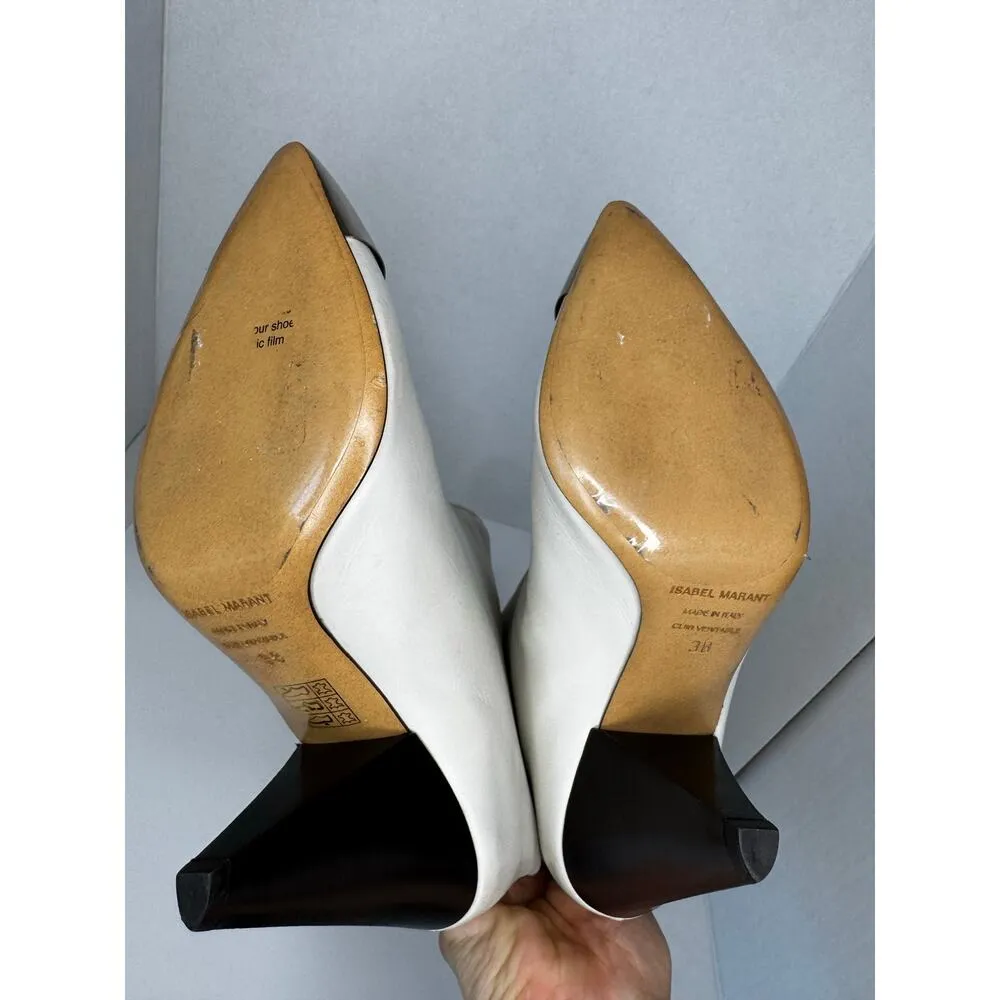 Isabel Marant Lilezio Knee High leather ivory heeled western Boot size 38 - Image 11