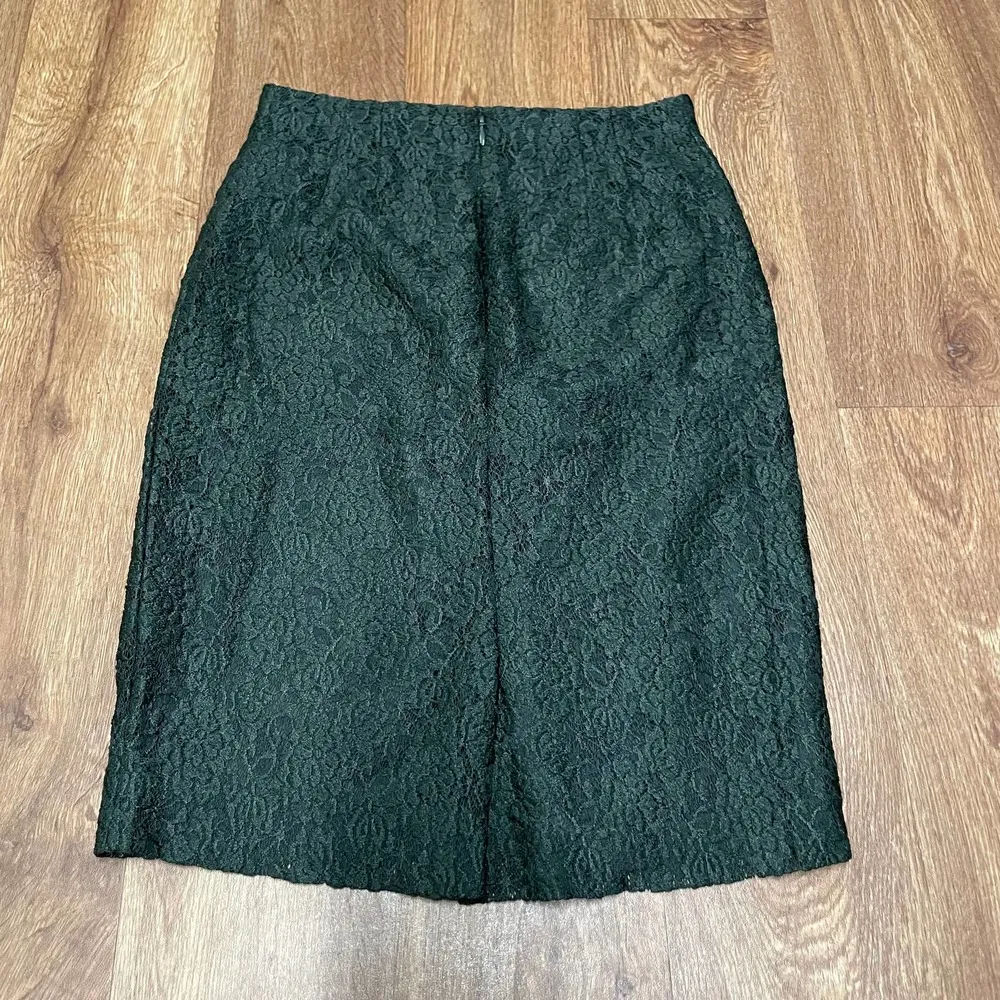 Ann Taylor Womens Dark Green Lace Stretch Pencil Skirt Size 0P Petite - Image 2
