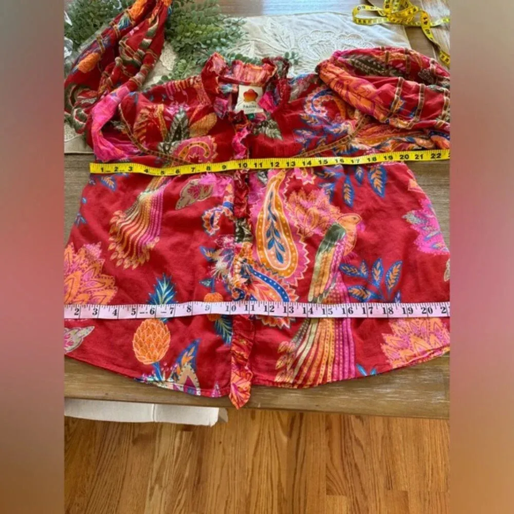 Anthropologie  Farm Rio Mystic Bush Blouse Size XS NWT $170 - Image 8