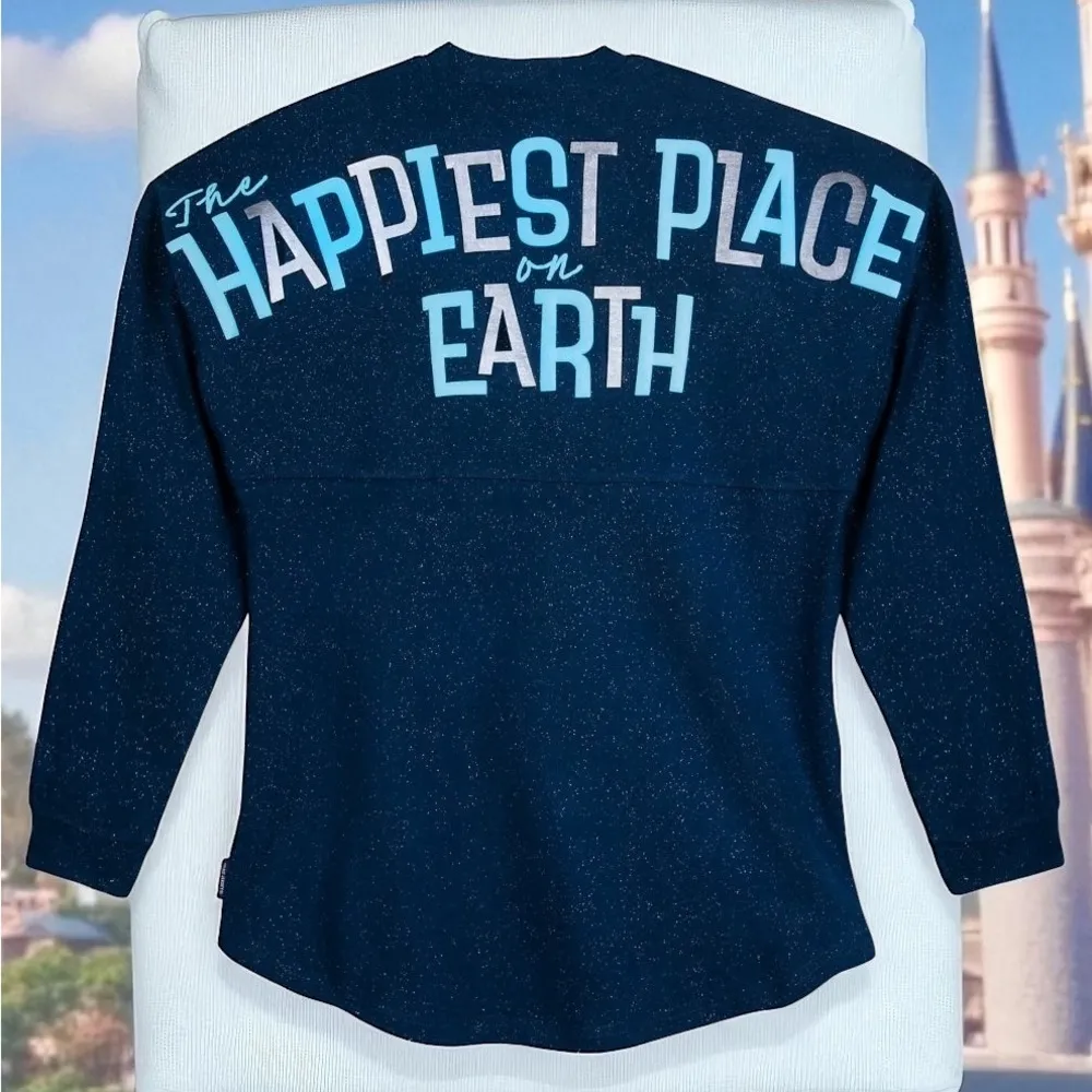Disneyland 65th Anniversary Blue Sparkle Spirit Jersey Collectible Adult Size M - Image 2