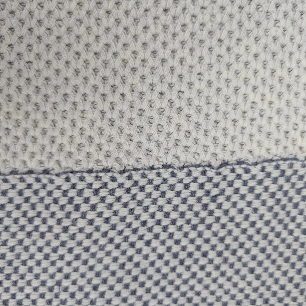 The White Company London Heavy Knit Short Sleeve Sweater Top Large Blue - Image 3