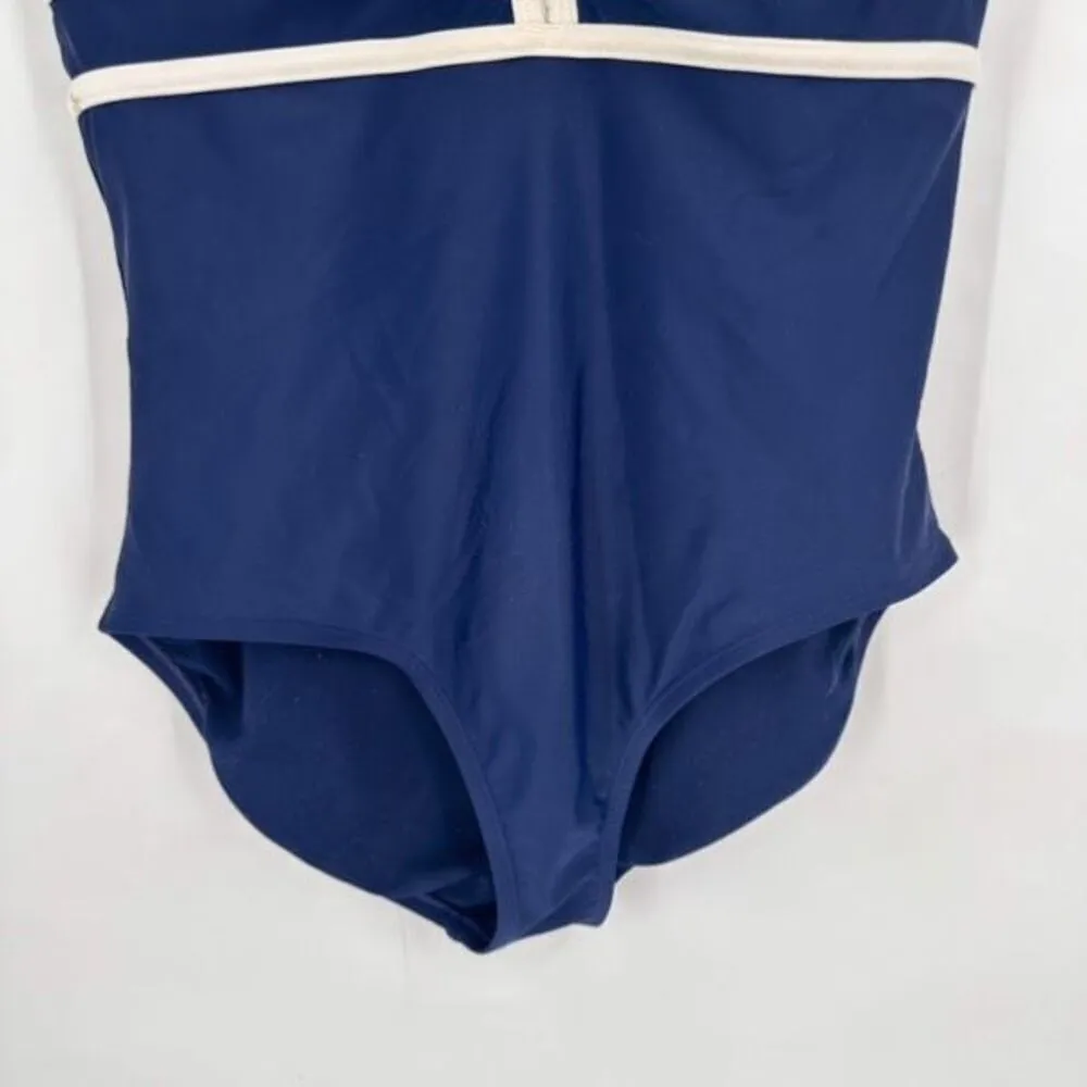Jantzen Women's Plunging Open Back Slimming One Piece Swimsuit Blue Size 10 - Image 8