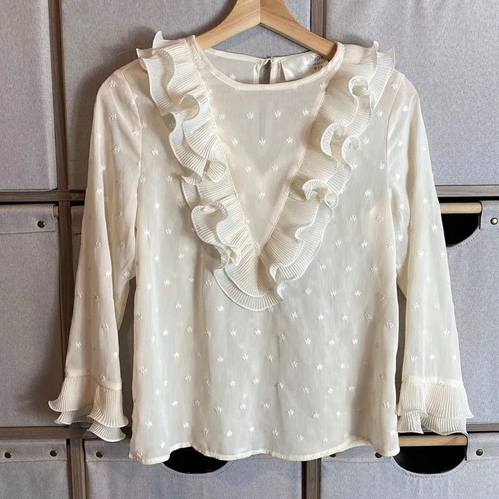 JOA Los Angeles Victorian ruffle sheer blouse - Image 2