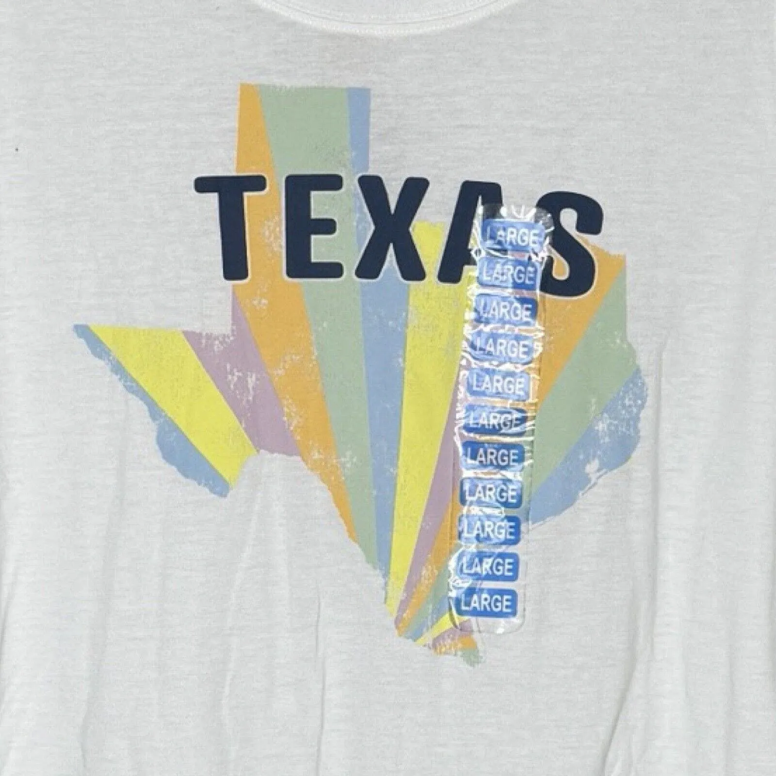 State of‎ Mind Shirt Women Large White Texas Graphic Tee Lounge Basic Casual - Image 4
