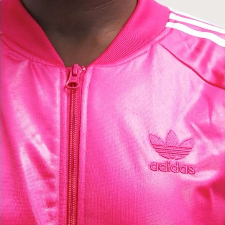 Adidas Women's Pink Athletic Tracksuit Jacket - Image 4