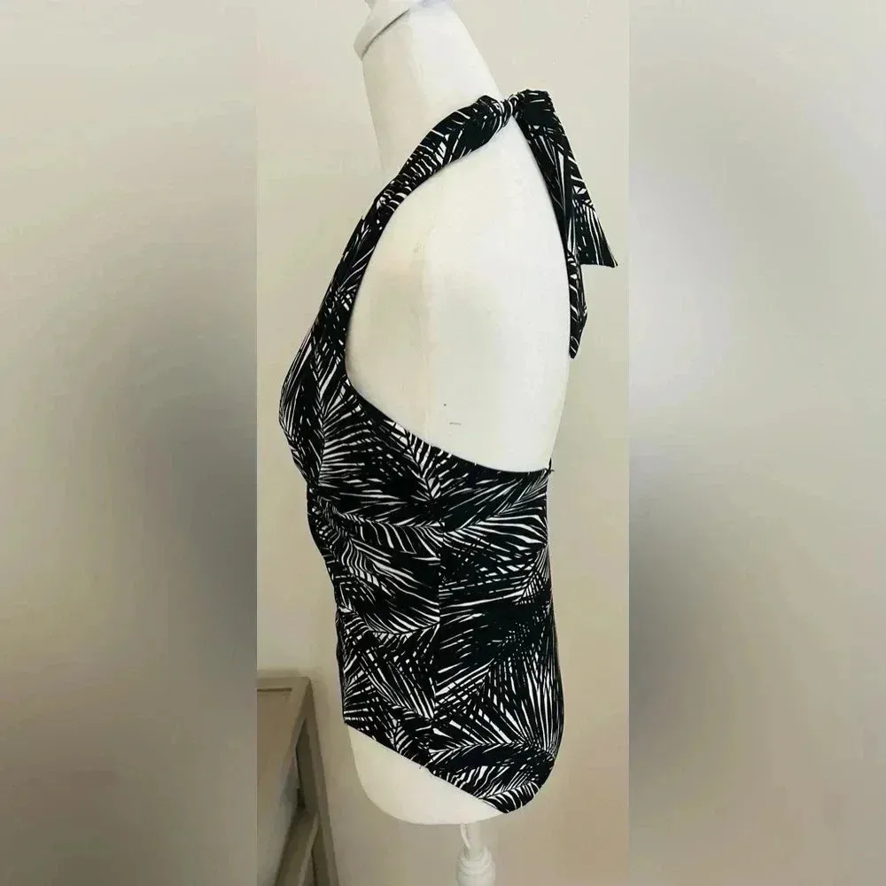 Michael Kors MICHAEL black & white haulter swimsuit ☀️ Size 12 - Image 3