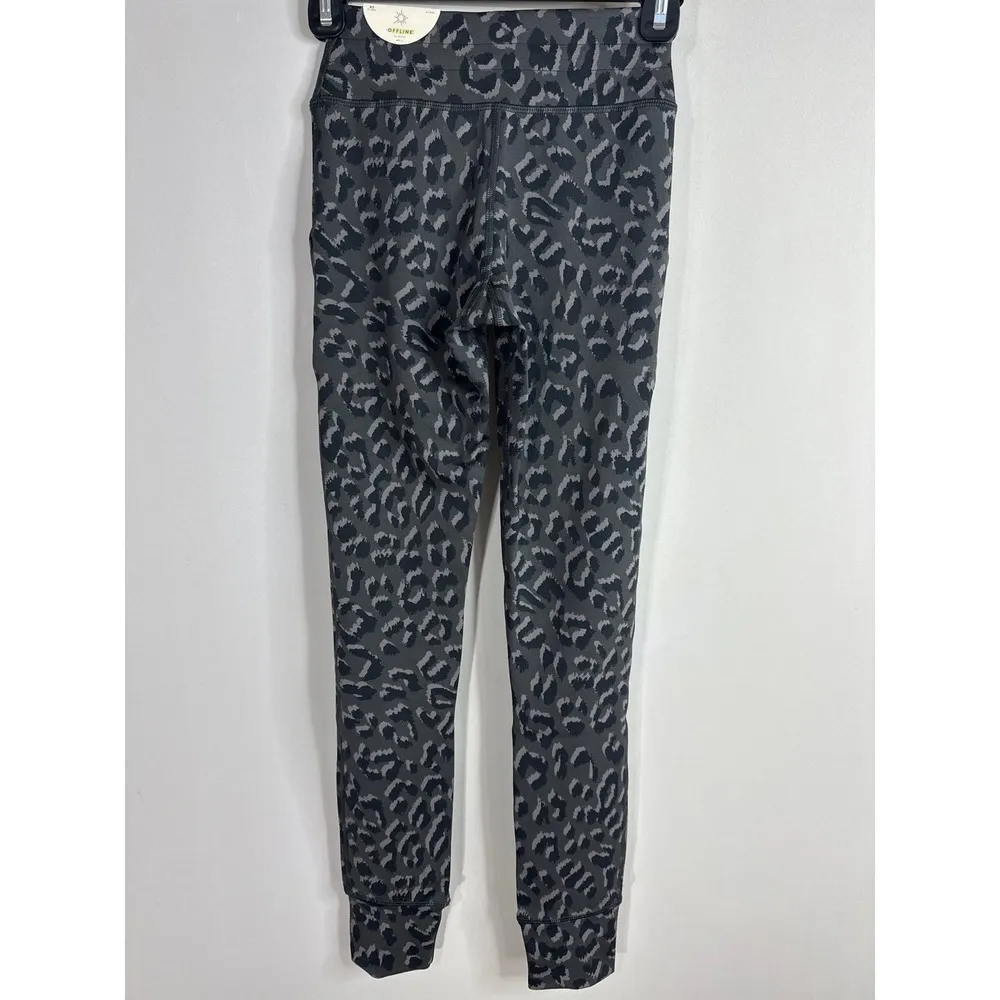 Offline By Aerie High Rise Tie Front Giraffe Pattern Black Gray Leggings XS‎ NWT - Image 5