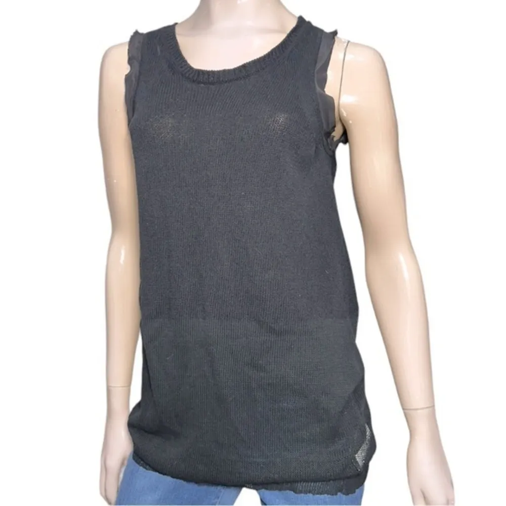3.1 Phillip Lim XS Black Cotton Linen Blend Oversized Open Back Tank Sweater - Image 3
