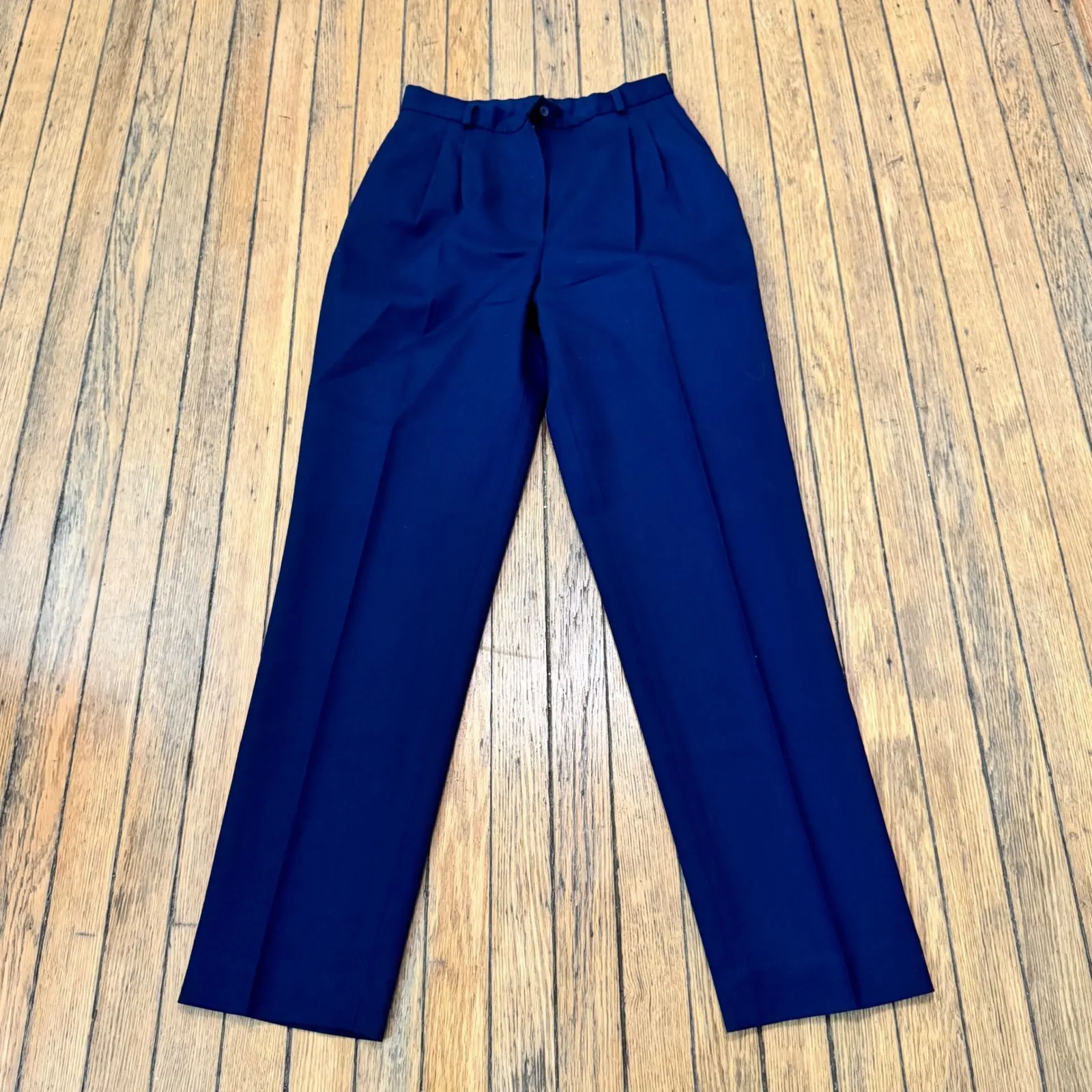 Pendleton Wool Trousers Cobalt‎ Blue Pleated High Waist Career Pants Size 6 - Image 8