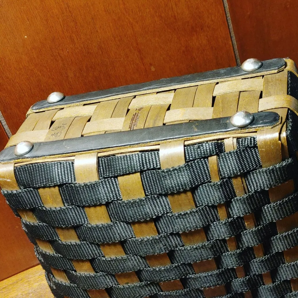 Longaberger Handbag Tote Basket Purse 2 Go Black Brown Woven Basket Leather Trim - Image 14
