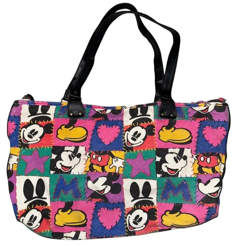 Vintage Mickey & Co Large Tote Bag Mickey Mouse Heads Disney Honey Fashions - Image 2