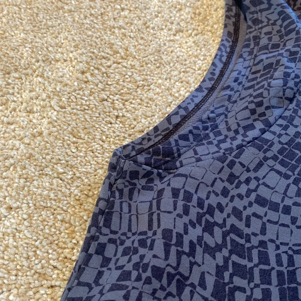 Garnet Hill Swing Midi Dress Color Onyx Texture Floral Lagenlook Grey Size XL - Image 8