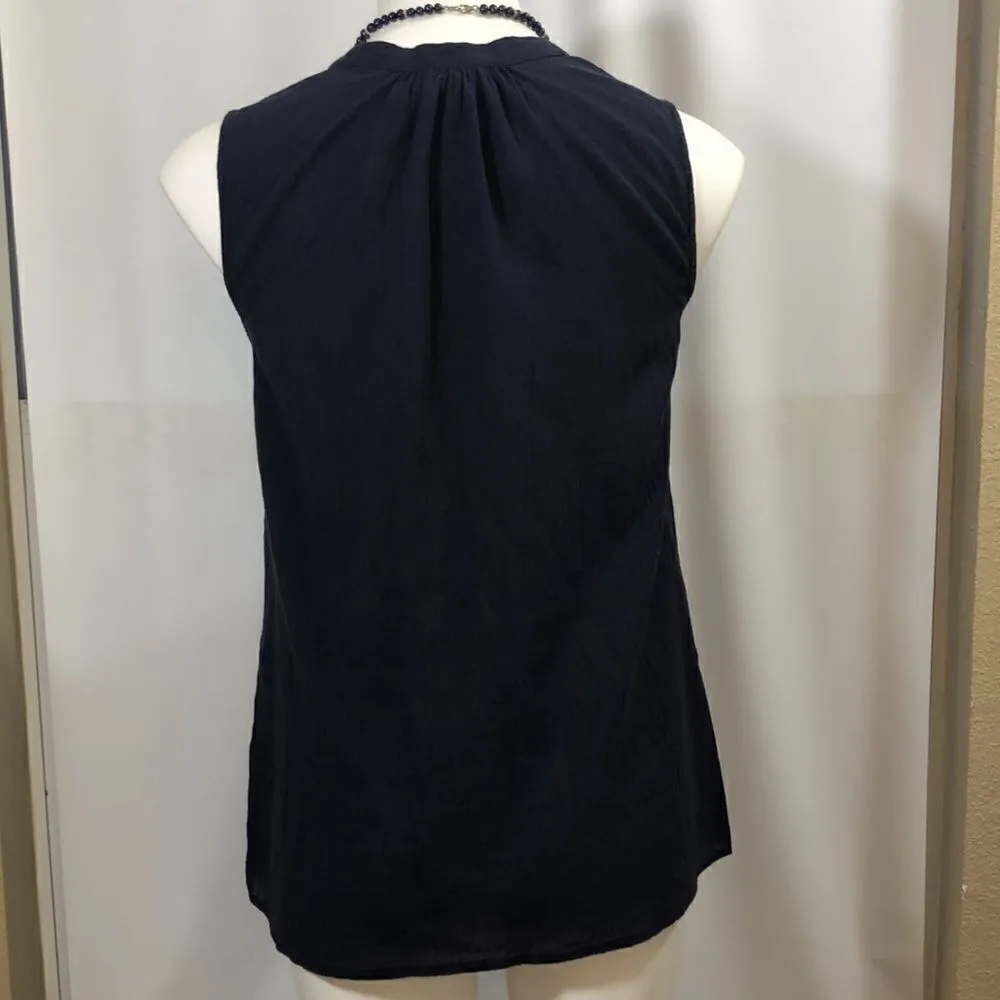 Joie small blue sleeveless button down blouse - Image 5