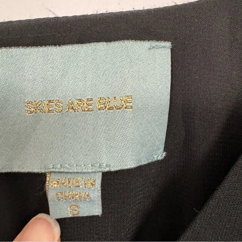 Skies Are Blue Black Spotted Tie Short Sleeve Mini Dress Womens S Casual - Image 4